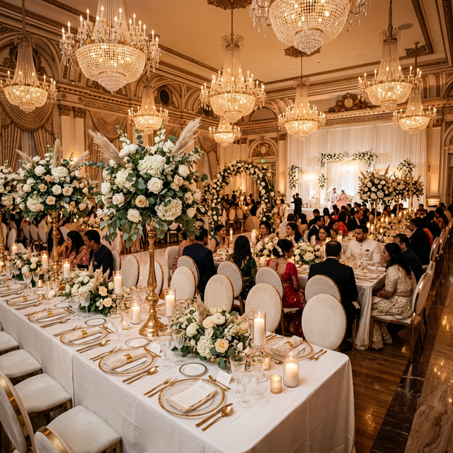 Luxury event venue with elegant setup
