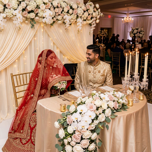 Elegant wedding setup